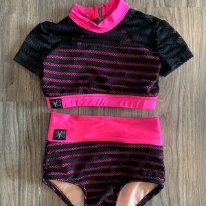 Kandi Kouture Two Piece Dance Set Child Small CS fits like size 4/5